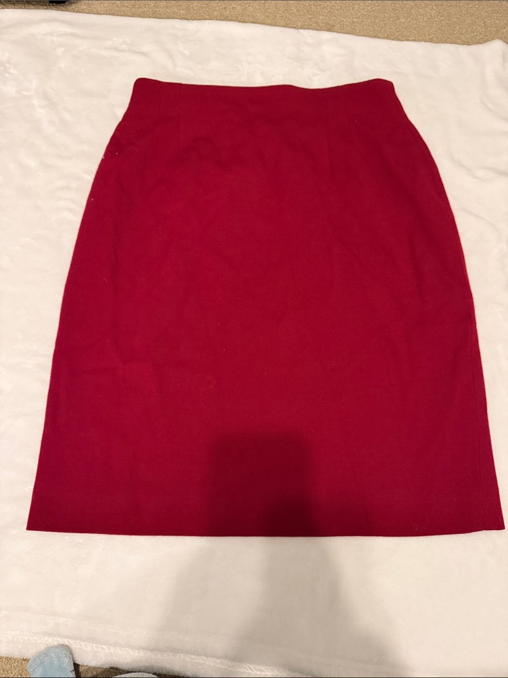 Jones New York 100% Wool Red Pencil Skirt